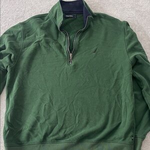 Nautica Men's Forest Green Zip-Up Sweater